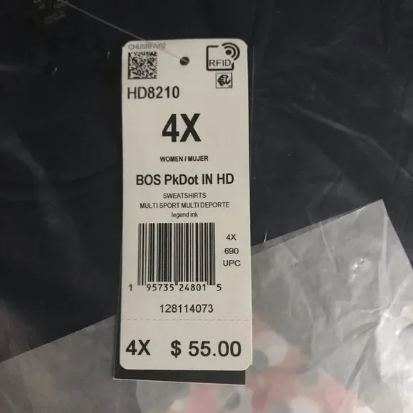 ADIDAS Plus Size Dot-Print  Logo Hooded SweatShirt 4X - Picture 6 of 6